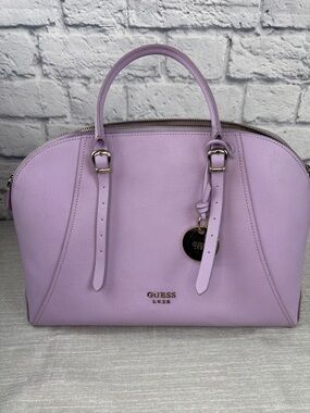 GUESS Lavender Dome Satchel with Gold Hardware